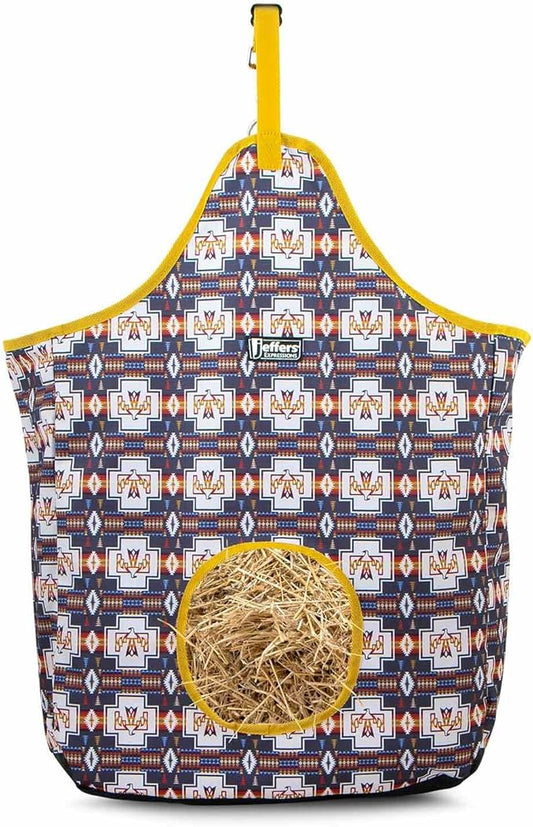 Jeffers Expression Top Loading Hay Bag for Horses & Livestock – Durable 600 Denier, Water Resistant Hay Feeder with Mesh Bottom for Stall, Trailer & Travel – Horse Feeding Supplies - Thunderbird