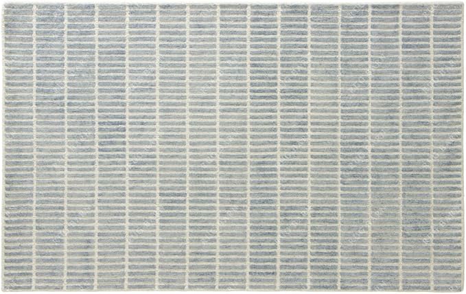 Capitola Hand-Tufted Wool Rug 2.5x11 Ft (Runner) Blue Coastal, Rustic Area Carpet for Bedroom Living Room, Textured Natural PB Style, Soft Wool Accent Mat