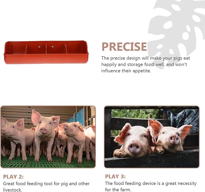 DOITOOL Plastic Fence Feeder Heavy Duty Pig Trough 4 Compartment Livestock Feeder Plastic Pig Feeer Livestock Pets Animal Farm Supplies