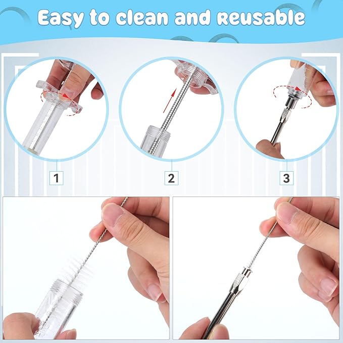 2 Pieces Reusable Goats Syringe with 2 Drench Nozzle, Adjustable Dosage Detachable Sheep Drench Livestock Syringe for Sheep Baby Goat Supplies - 50ML