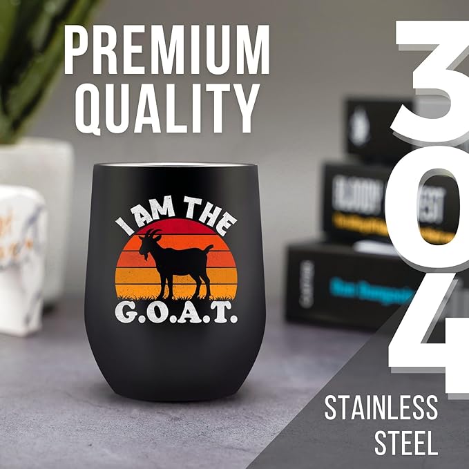Onebttl Goat Gifts for Goat lovers, Farm Gifts for Women Men, 12 oz Stainless Steel Insulated Tumbler - I'm the G.o.a.t.