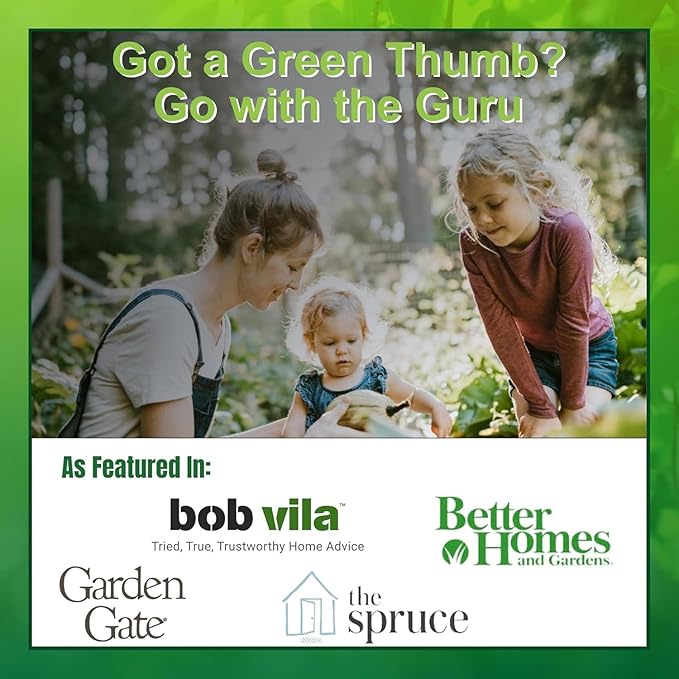 Garden Guru Garden Tool Set 6pc Hand Trowel Transplanter Weeder Fork Rake Cultivator – Heavy Duty Stainless Steel - Ergonomic Comfort Grip Handle – Perfect Gardening Tool Kit Gifts for Women and Men