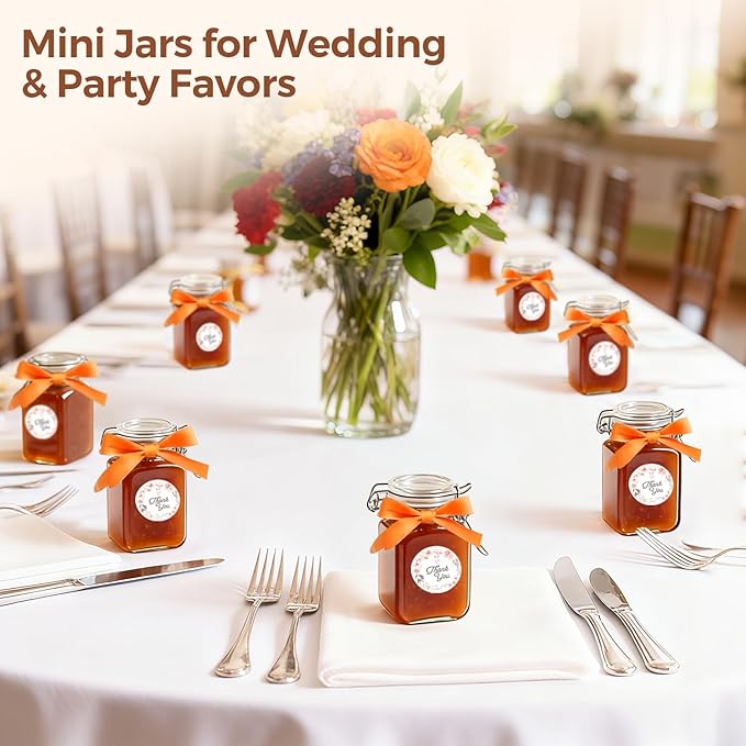 ComSaf Small Glass Jars with Airtight Lid Set of 12, Spice Jars 8 oz, Mason Jar 8 oz, Small Canning Jar, 8oz Jars with Lids for Kitchen, Jam, Jelly, Honey, Dessert, Salad, Shower Wedding Favors
