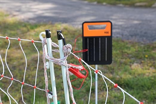 Gallagher S20 Solar Fence Charger + 48in x 82ft Poultry Netting Bundle | Portable Electric Fence System for Chickens, Garden Protection & Predator Exclusion | Solar Energizer with Rechargeable Battery
