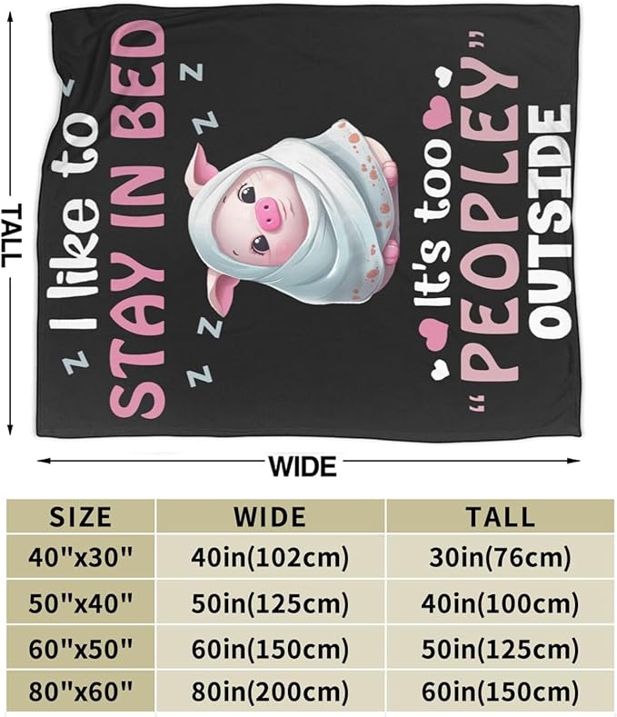 Pig Blanket, Soft Plush Fleece Animal Throw Blanket - Cozy Warm Stuffed Blankets Bedding Funny Pig Gifts for Women Girls Kids Adults 60"X80"