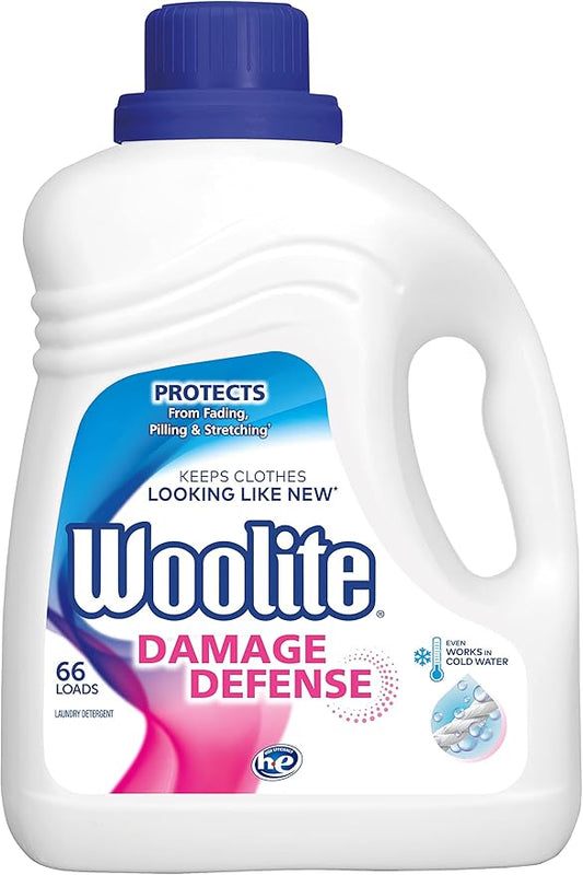 Woolite Damage Defense Liquid Laundry Detergent, Light Fresh Scent, 66 Loads, 100 Fl Oz