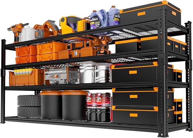 Storage Shelves Heavy Duty 3 PCS, 60"L x 24"W x 60"H Garage Wire Shelving Unit Loads 2640LBS, 4-tier Adjustable Metal Industrial Utility Shelf Rack for Kitchen, Laundry, Pantry, Warehouse, Basement