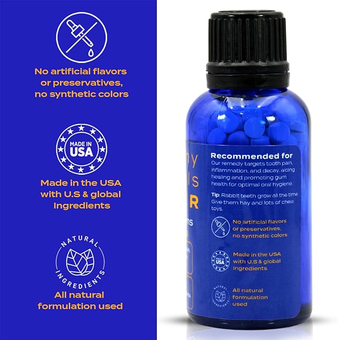 HealthyAnimals4Ever HA4E - Rabbit Dental Problems Treatment - Preventive Care for Dental Issues & Overgrown Teeth - Promotes Oral Health - Natural Homeopathic Tablets - 300 Count