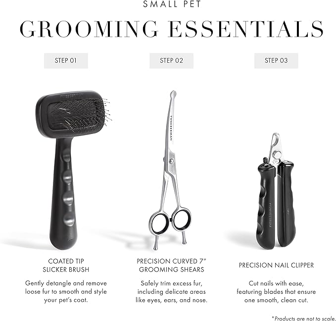 Tweezerman 7" Pet Grooming Scissors with Safety Round Tips, Professional Curved Grooming Shears for Dogs and Cats