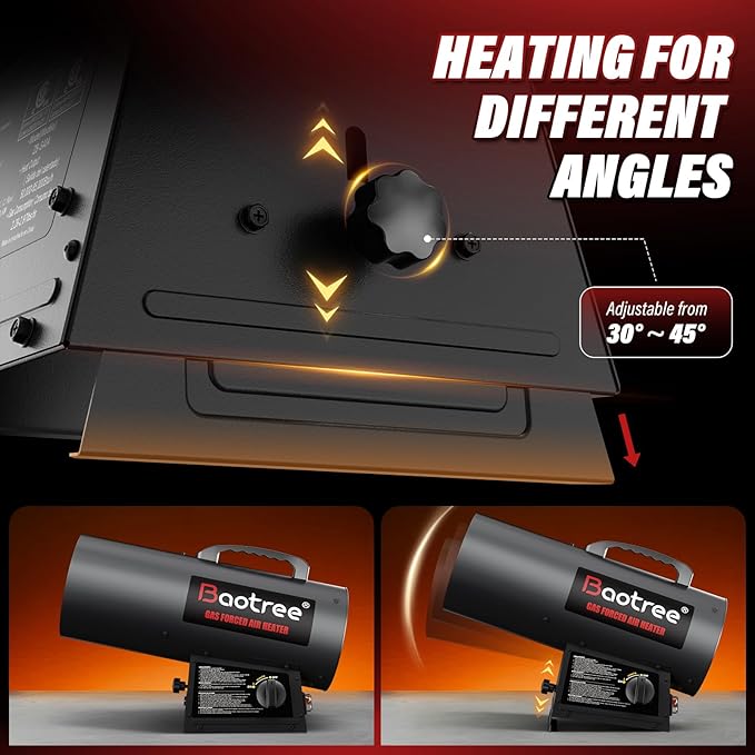 60,000 BTU Forced Air Propane Heater, 10 ft Hose with Regulator Included,Portable Space Heater for Garage, Adjustable Liquid Propane for Shop, Jobsite, Construction Sites