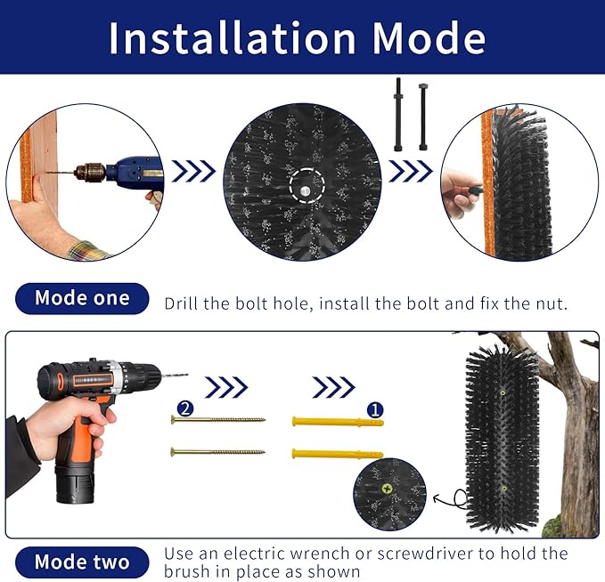 Livestock Scratching Brush Goat Scratcher Full Massage Grooming Brush with 16 Screws for Cattle, Sheep, Horses, Pigs