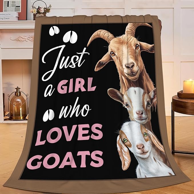 Goat Blanket for Girls Women Goats Gifts Lovers Throw Blankets Cozy Plush Fleece Animal Flannel Fuzzy for Couch Chair Bed 60"X50"