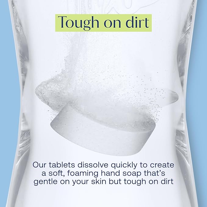 Fab Tab Foaming Hand Soap Dispenser - Refillable Glass Foaming Hand Soap Dispenser + 3 Tablet Refills | Variety Scents | Makes 3 x 11.9 Fl oz Bottles