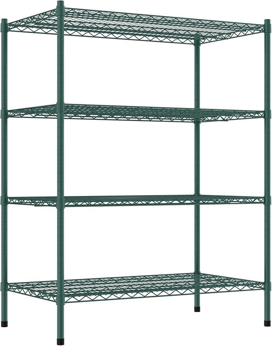 Commercial NSF Listed Green Epoxy Stationary Wire Shelving Kit 24" x 42" x 54", with 4 Shelves Perfect for Warehouse, Walk-in Refrigerator, Freezer, Grocery Store, Restaurant, Dishroom