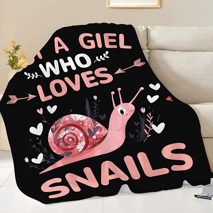 Snails Blanket Gifts for Girls Women Snail Stuff Throw Blankets Cozy Plush Fleece Flannel Fuzzy for Bed Decor 60"X50"