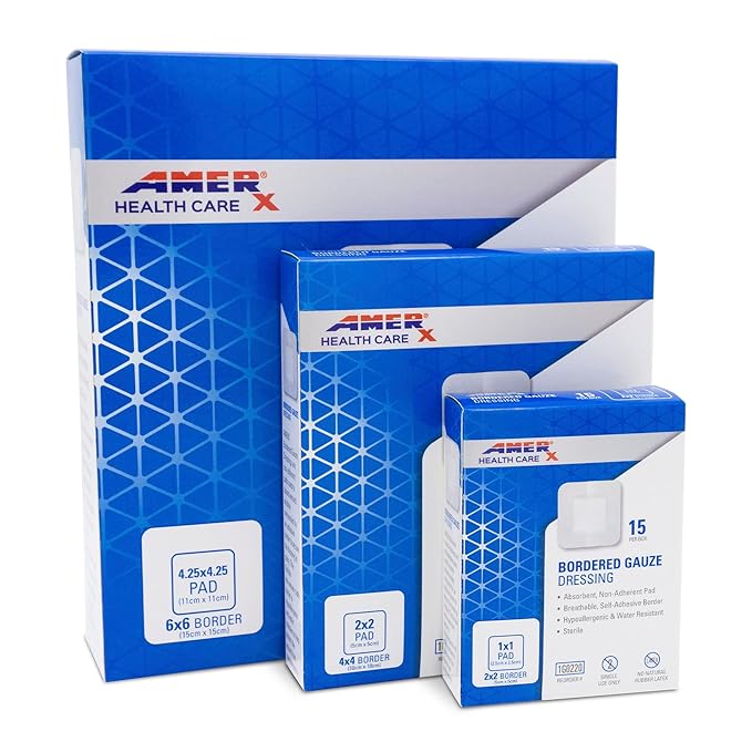 AMERIGEL Total First Aid Bundle (1 oz. Hydrogel Wound Dressing, 7.1 oz. Saline Wound Wash, Bordered Gauze Dressing)