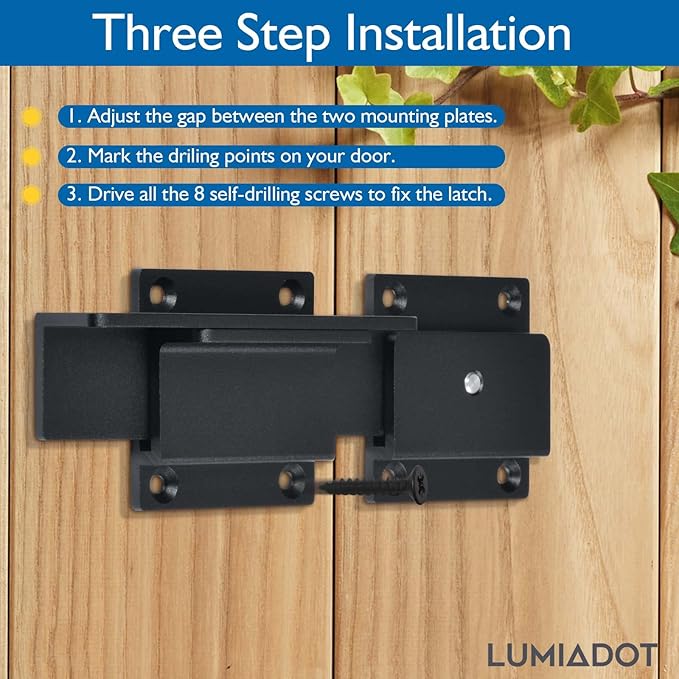Flip Gate Latch Lock with Padlock Hole, 1Pack, 3.5mm Heavy Duty Aluminum Alloy Adjustable Door Latch for Sliding Swing Open Gates, Outdoor, Wooden Fence, Barn, Shed, Garage, Yard