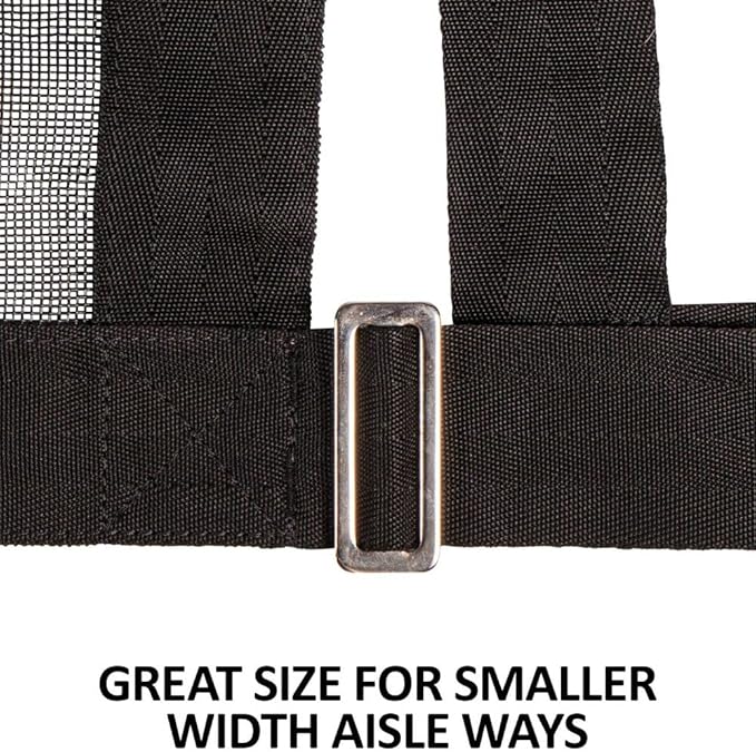 Dura-Tech Narrow Aisle Guard | Adjustable for Smaller Aisles | Durable Nylon Webbing | Maximum Airflow | Heavy-Duty Hardware | High Visibility