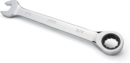 Jaeger 3/4 Inch Ratcheting Wrench with Upgraded 4° Precision and Hardened, Polished Steel for Projects with Tight Spaces
