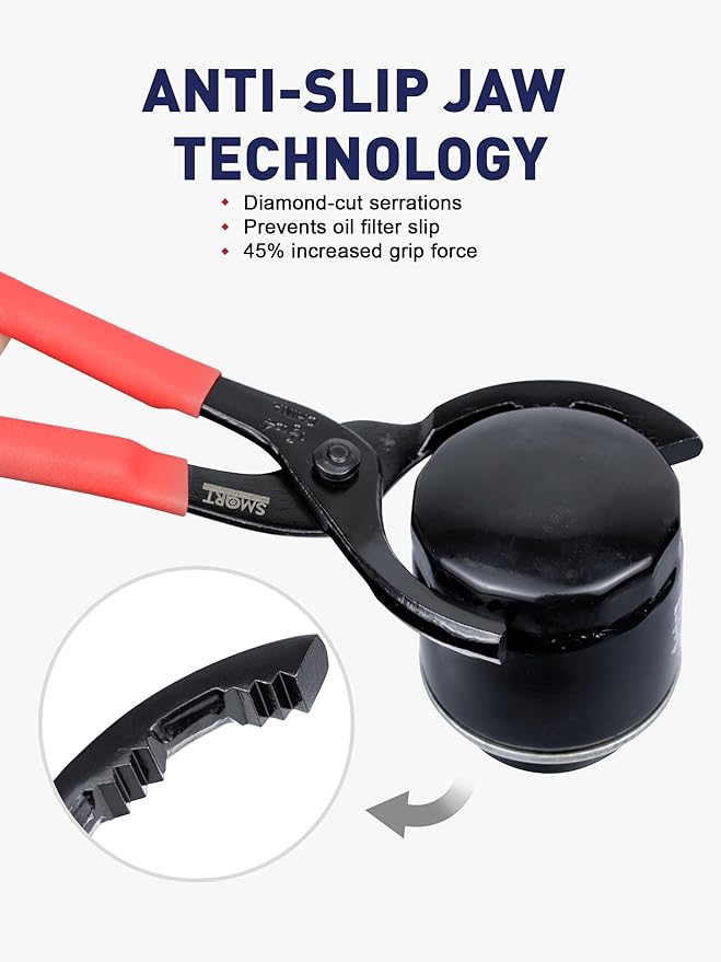 SMART JERRY - Adjustable Oil Filter Wrench | Universal Oil Filter Removal Tool | Small Fuel Filter Pliers | Fit Diameter 1/7/8 to 4 Inch Filters