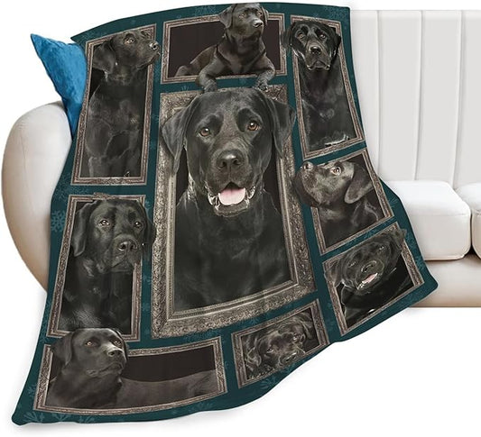 Tijuboni Labrador Retriever Throw Blanket Dog Gifts for Girls Boys Women Men Kids Adults Soft Flannel Fleece Blanket for Couch Sofa Bed Home Decor 40"x50"