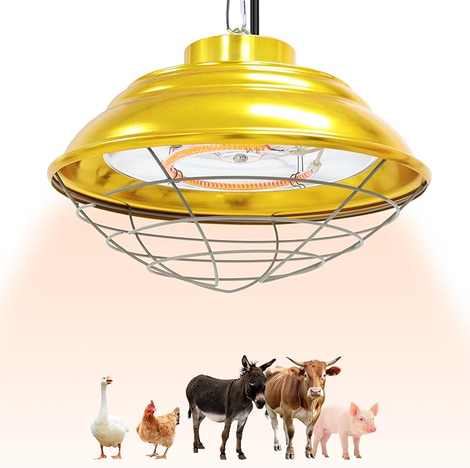 Large Hanging Chicken Coop Heater, 600W 2 Heating Levels Premium Waterproof Large Range Heaters for Cattle, Horses, Donkeys, Poultry, Greenhouse Plant