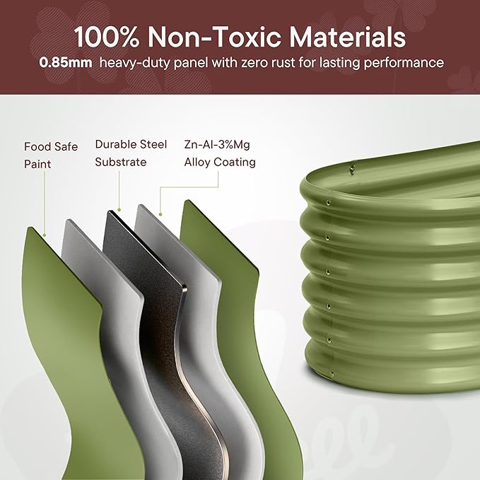 Raised Garden Bed 6x2x2.5 ft, 30" Extra Tall Galvanized Metal Planter Boxes Outdoor, Heavy Duty Flower Bed for Vegetable, Fruit, Raised Bed Gardening Outdoor Large Planters - Brooklyn Grey