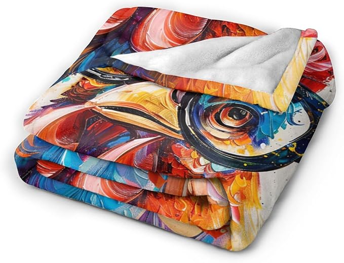Chicken Blanket Rooster Throw Blanket Soft Warm Cozy Fuzzy Plush Roosters Throw Blanket Gifts for Girls Women Chicken Lightweight Fleece Flannel Gift Blankets for Kids Adults 50"X60"