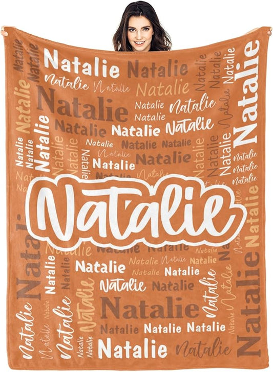 Custom Blanket with Name Personalized Blankets for Kids Adult Boys Girls Flannel Monogrammed Customized Blankets Throw (40''x50'')