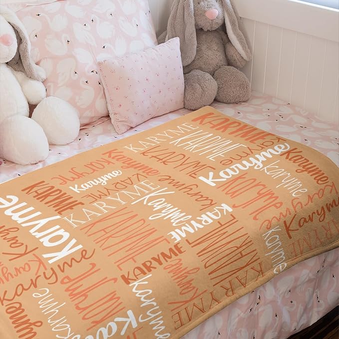 Personalized Name Blanket for Kids and Adult Customized Blanket for Boys Girls Baby Personalized Blanket and Throws Super Soft