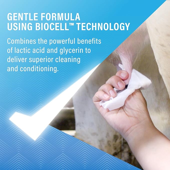 Milk Check Teat Wipes Refill (2,800 wipes) - Cow, Goat, Sheep Udder Prep - 7 inch x 8 inch Wipes.