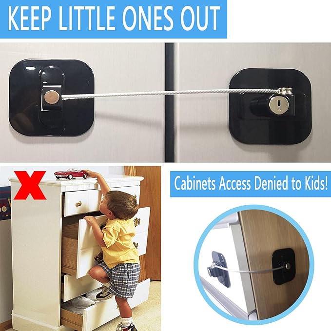 YEYA Upgraded Refrigerator Locks for Adults, Large Base 2-Pack, Cabinet Lock for Baby Proofing