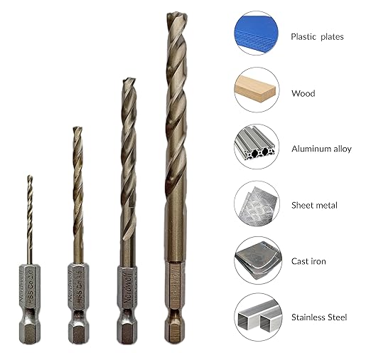 NordWolf 14-Piece Metric Cobalt Drill Bit Set for Stainless Steel & Hard Metals, with 1/4" Hex Shank for Quick Chucks & Impact Drivers, Sizes 1.5mm to 10.0mm in Storage Case
