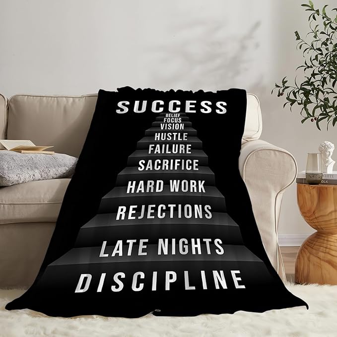 Success Blanket Gifts for Boys Girls Men Women Soft Warm Plush Throw Blanket Flannel Fleece Fuzzy Stuff Blanket for Bed Couch Living Room Decor 60"X50"