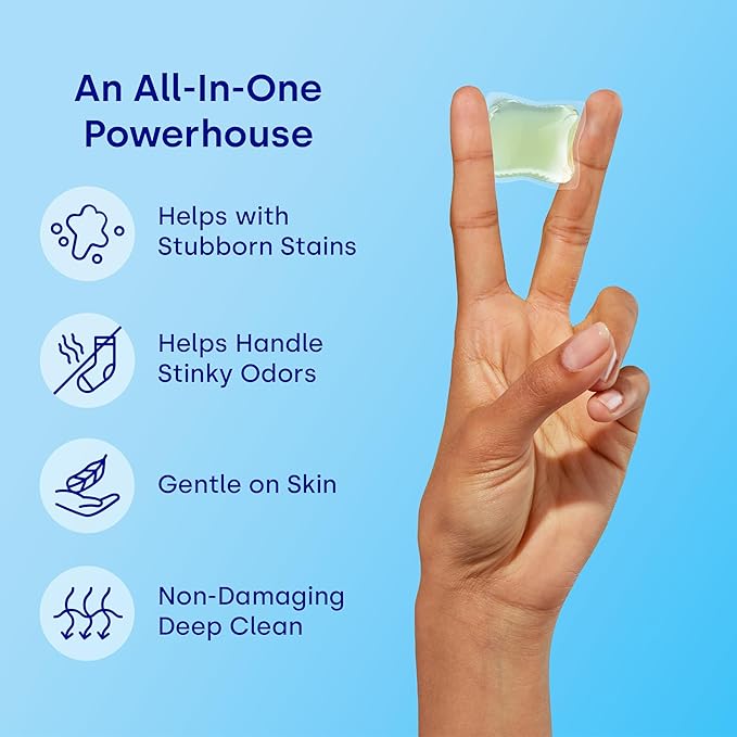 Dropps Odor & Stain Biobased Power Laundry Detergent Pods, Lavender Meadow (32 Count) - HE Compatible Laundry Pods for Fresh Clothes - Washing Detergent Soap Supplies & Recyclable Packaging