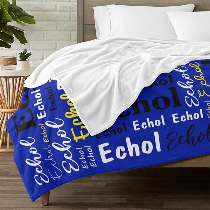 Custom Blanket with Name Personalized Blankets for Kids Adult Boys Girls Flannel Monogrammed Customized Blankets Throw (50''x60'')