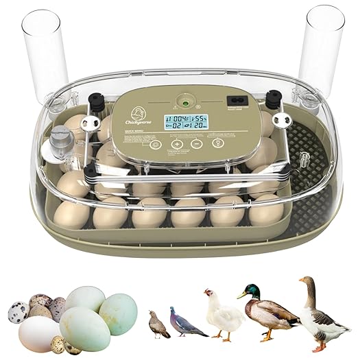 Egg Incubator For Hatching - 24-48 Eggs Capacity - Automatic Egg Turner & Adjustable Timer - Humidity & Temperature Control - High Efficiency Poultry Hatcher for Chicken, Duck, Quail, Bird