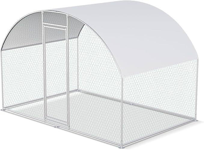 Chicken Coops Large Metal Chicken Coop for 6-10 Chickens with Waterproof and Anti-UV Cover,Premium Walk-in Poultry Cage for Chicken Run,Chicken House for Outdoor Farm Use(9.8'Lx6.6'Wx6.6'H)