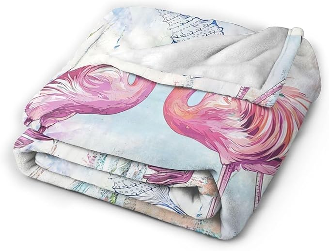 Flamingo Blanket Gifts for Girls Boys Beach Throw Cozy Plush Fleece Flannel Lightweight Fuzzy Party Blankets for Women Men 60"X50"