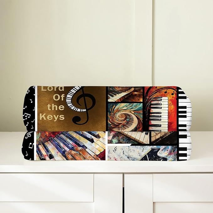 Piano Blanket, Music Throw Blanket, Piano Keys Note Gifts Blankets Stuff Fleece Flannel Plush for Girls Women Men Boys Lovers Adults Soft Bedding Gift for Sofa Bed Office Home Decor 60"x50"
