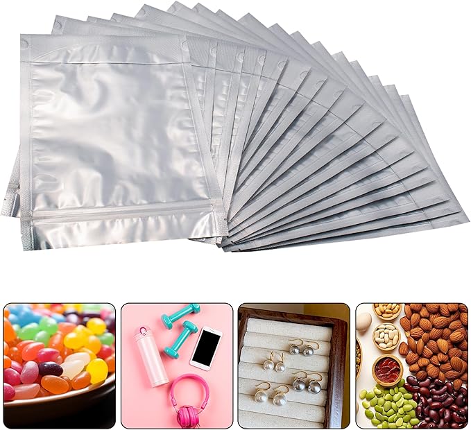 4"x 6" 30 Packs Mylar Bags For Food Storage, Mylar Bags With Window, Freeze Dried Candy Bags, Reusable Storage Bags For Food, Mylar Food Storage Bags for Long Term Food Storage