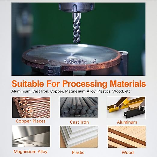 ASNOMY 8pcs 4-Flute Straight End Mill Set,1/8"-1/2" Inch CNC Milling Cutter Drill Bits Router Bits Cutter Tool Set for Wood Aluminum Cast Iron Copper Plastic