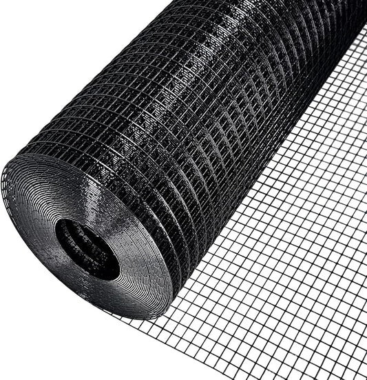 Black Hardware Cloth 1/2 in 36 x 100 ft 19 Gauge - Black Vinyl Coated Wire Mesh Roll Chicken Wire Fencing Wire Fence Rolls