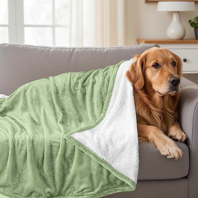Utopia Bedding Sherpa Blanket California King Size (Sage Green, 102x96 Inches) - Soft Lightweight Plush Fleece Reversible Blanket for Bed, Sofa, Couch, Camping and Travel