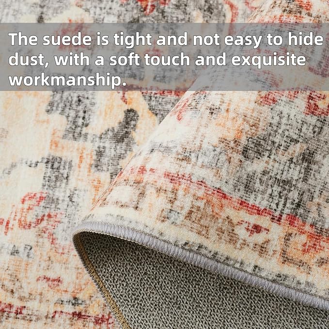Area Rug 2x3 Door Mat,Washable Rugs,Stain Resistant Soft Thin Rug,Vintage Home Decor Non-Slip Rugs,for Bedroom,Office,Farmhouse,Front Door,Entryway
