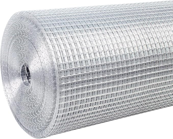 Hardware Cloth for Chicken Wire Fencing of Chicken Coop-1/4in Mesh AWG 23 Gauge 48in x 100ft Hot-Dip Galvanized Wire Mesh Roll-Snake Proofing, Beehive Guards, Underground Gopher Barrier