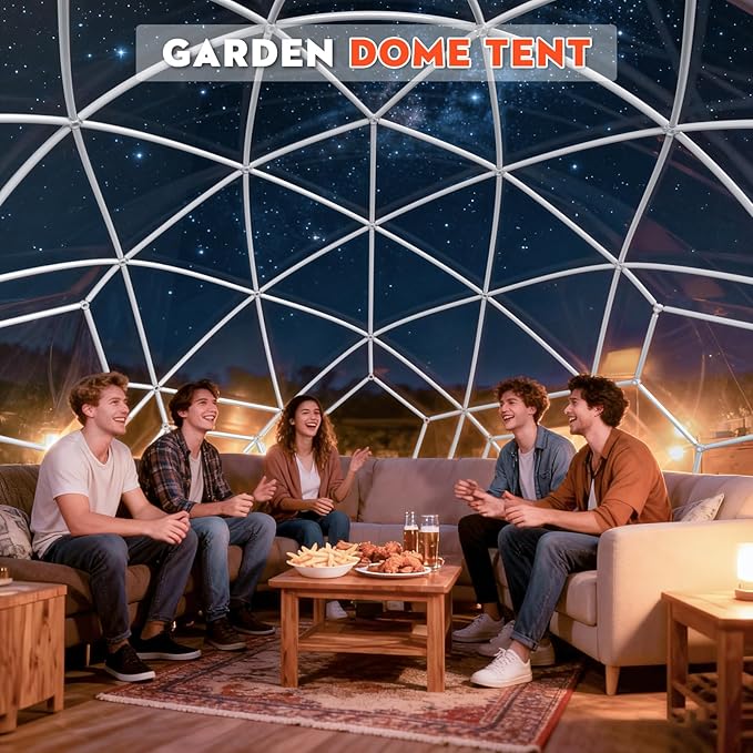 12 x 7.2 FT Garden Dome Tent, Outdoor TPU Greenhouse for 4-8 Person, Greenhouse Garden Tent with Window, Waterproof Clear Dome Tent Suitable for Camping, Party, Wedding, Christmas