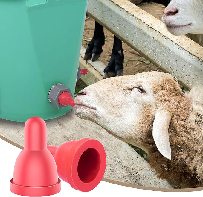 12Pcs Sheep Goat Lamb Milk Nipples Soft Rubber Pacifier for Small Animal Feed Orphaned Lamb