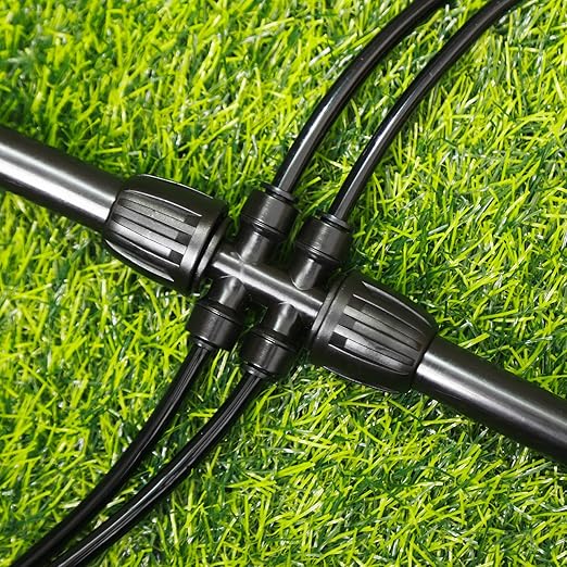 1/2 Inch To 1/4 Inch Drip Irrigation Fittings, 8 Pack Push-to-Fit 1/2" (1/2" ID x 0.65" OD) to 1/4" Drip Line Reducing Tee 1/2" x 1/4" 6 Way Splitter Connectors for Garden Irrigation System