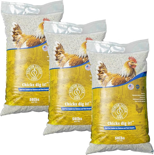 50 lbs (3-Pack) – Dust-Free, Odor-Control Bedding for Chicken Coops, Nesting Boxes, and Runs – Natural Poultry Litter, 100 lbs Total